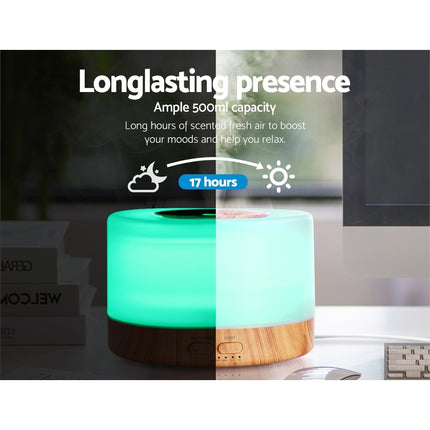 Devanti Aroma Diffuser Aromatherapy Light Wood 500ml Dropshipzone