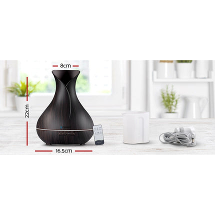 Devanti Aroma Diffuser Aromatherapy Dark Wood 400ml Dropshipzone
