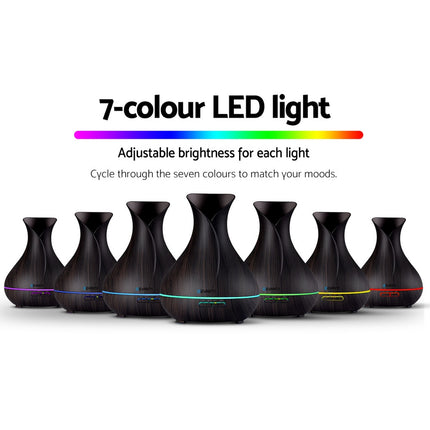 Devanti Aroma Diffuser Aromatherapy Dark Wood 400ml Dropshipzone