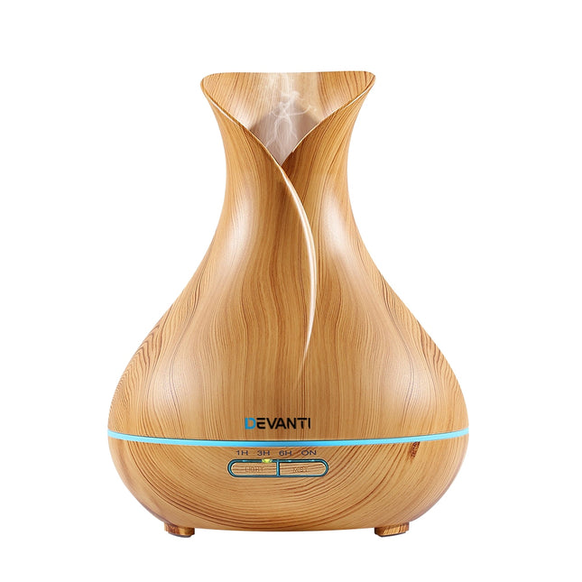 Devanti Aroma Diffuser Aromatherapy Light Wood 400ml Dropshipzone