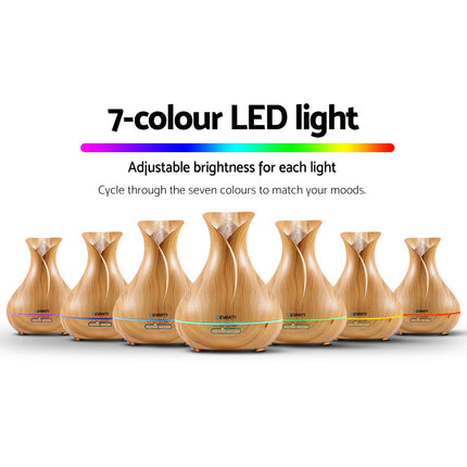 Devanti Aroma Diffuser Aromatherapy Light Wood 400ml Dropshipzone