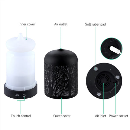 Devanti Aroma Diffuser Aromatherapy Black 160ml Dropshipzone