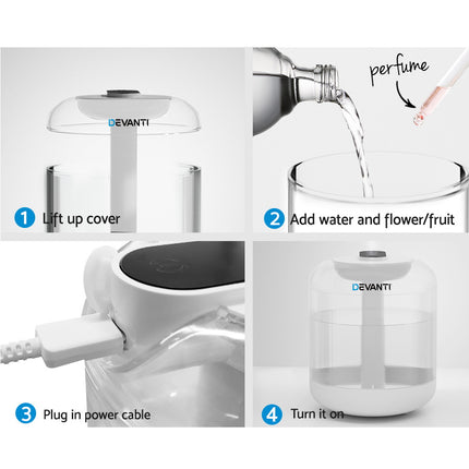 Devanti Aroma Diffuser Aromatherapy Humidifier 1L Dropshipzone