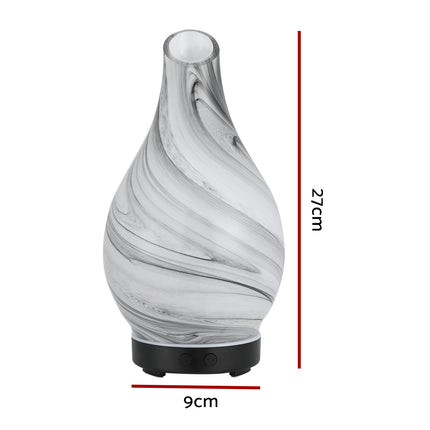 Devanti Aromatherapy Aroma Diffuser Essential Oil Humidifier LED Glass Marble Dropshipzone