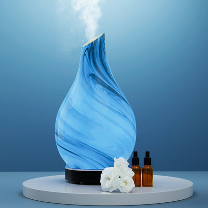 Devanti Aromatherapy Aroma Diffuser Essential Oil Humidifier LED Glass Marble Dropshipzone