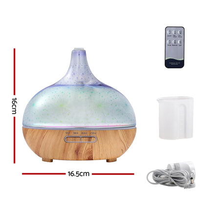 Devanti Aroma Diffuser Aromatherapy 3D Glass 400ml Dropshipzone