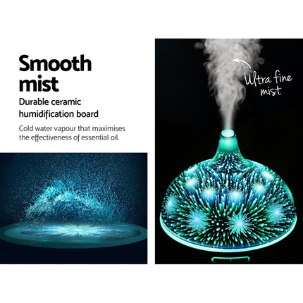 Devanti Aroma Diffuser Aromatherapy 3D Glass 400ml Dropshipzone