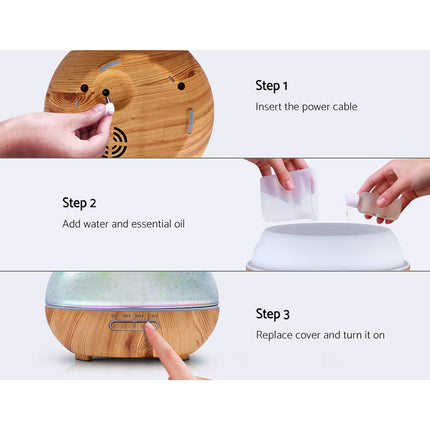 Devanti Aroma Diffuser Aromatherapy 3D Glass 400ml Dropshipzone