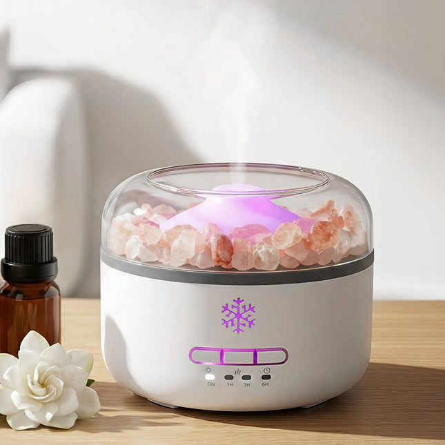 Devanti 150ml Salt Lamp Aroma Diffuser Ultrasonic Humidifier Purifier 7 LED Colors Dropshipzone
