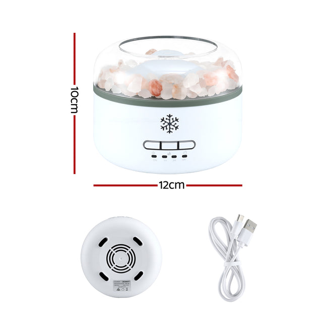 Devanti 150ml Salt Lamp Aroma Diffuser Ultrasonic Humidifier Purifier 7 LED Colors Dropshipzone