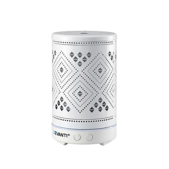Devanti Ultrasonic Aroma Diffuser Aromatherapy 100ml LED Lights Iron Humidifier Forest Dropshipzone