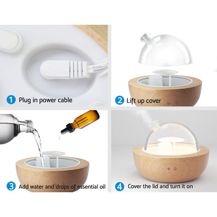 Devanti Aroma Diffuser Aromatherapy Glass 200ml Dropshipzone