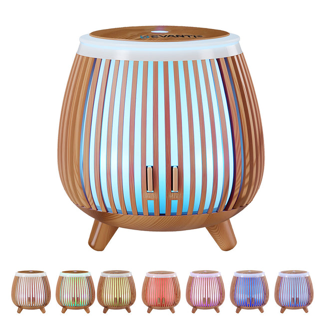 Devanti Ultrasonic Aroma Diffuser Aromatherapy 140ml LED Lights Iron Humidifier Forest Deep Wood Dropshipzone
