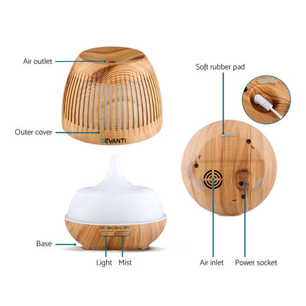 Devanti Aroma Diffuser Aromatherapy Humidifier 400ml Dropshipzone