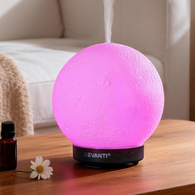 Devanti Ultrasonic Aroma Diffuser Aromatherapy Moon Lamp 100ml Dropshipzone