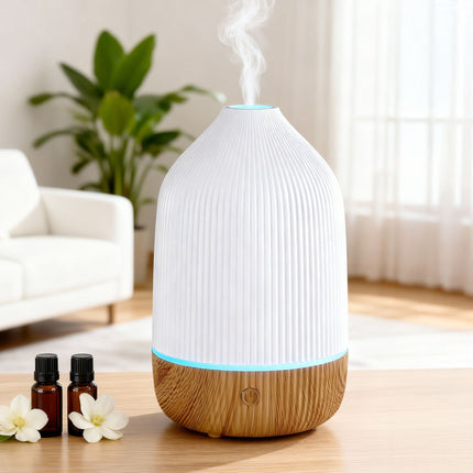 Devanti Ultrasonic Aroma Diffuser Aromatherapy 100ml LED Lights Iron Humidifier Forest Dropshipzone
