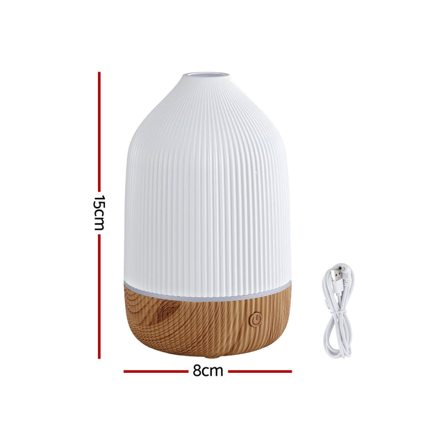 Devanti Ultrasonic Aroma Diffuser Aromatherapy 100ml LED Lights Iron Humidifier Forest Dropshipzone
