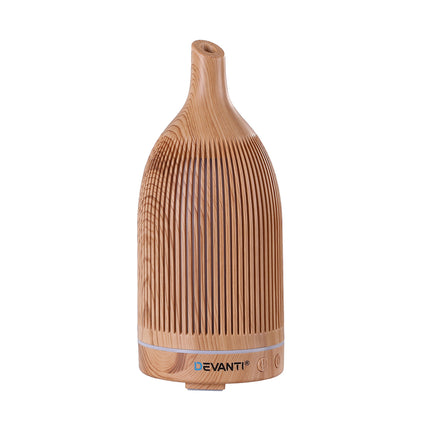 Devanti Ultrasonic Aroma Diffuser Aromatherapy 200ml LED Lights Iron Humidifier Forest Light wood grain Dropshipzone