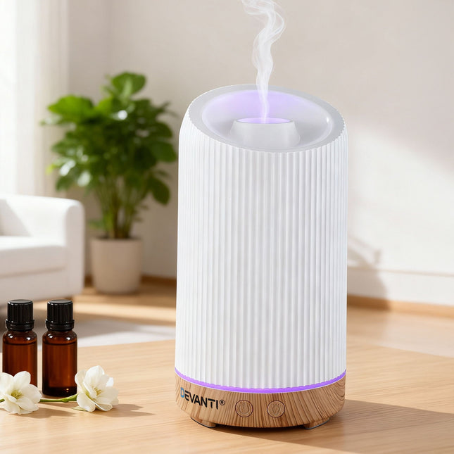 Devanti Ultrasonic Aroma Diffuser Aromatherapy 200ml LED Lights Iron Humidifier Forest Dropshipzone