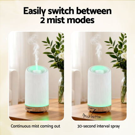 Devanti Ultrasonic Aroma Diffuser Aromatherapy 200ml LED Lights Iron Humidifier Forest Dropshipzone