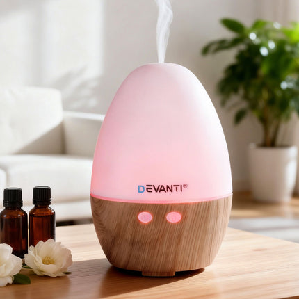 Devanti Ultrasonic Aroma Diffuser Aromatherapy 130ml LED Lights Iron Humidifier Forest Dropshipzone