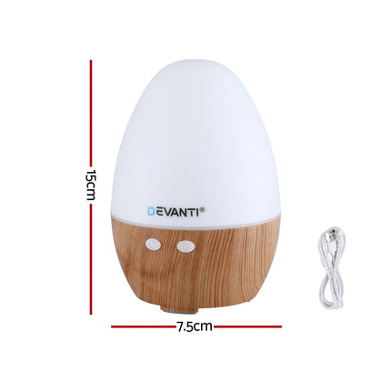 Devanti Ultrasonic Aroma Diffuser Aromatherapy 130ml LED Lights Iron Humidifier Forest Dropshipzone