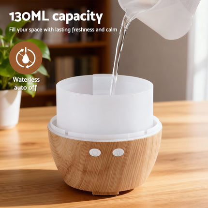 Devanti Ultrasonic Aroma Diffuser Aromatherapy 130ml LED Lights Iron Humidifier Forest Dropshipzone
