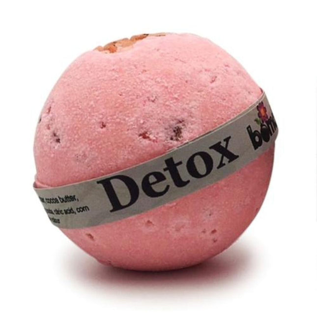 Chill Out Bath Bomb Luxury Soak Gift Set for the Bath Lover featuring a pink detox bath bomb with Himalayan salt pieces
