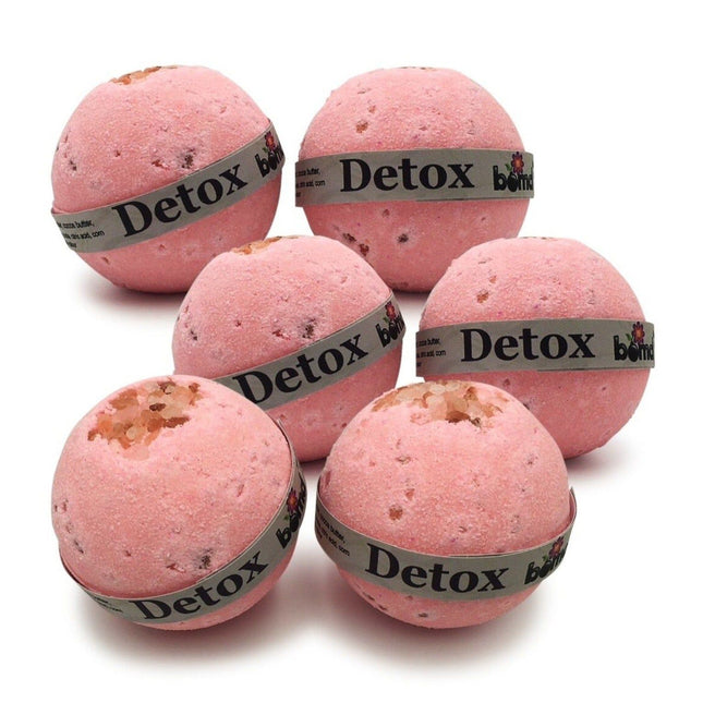 Detox Pink Rock Salt Bath Bomb Set of 6 Body Soak Bombs includes Jojoba Coconut and Hemp Oils for Beautiful Soft Skin helping families thrive with tools to calm connect and support
