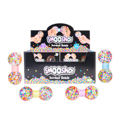 Smoosho's Dumbbell Beads sensory fidget toys in colorful bead-filled spheres to calm and support.