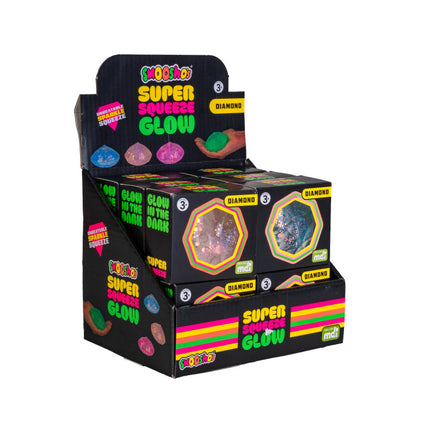 Smoosho's Super Squeeze Glow-in-the-dark Diamond sensory squishy display box