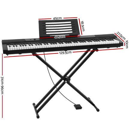 Alpha 88 Keys Electronic Piano Keyboard Digital Electric w/ Stand Sustain Pedal Dropshipzone