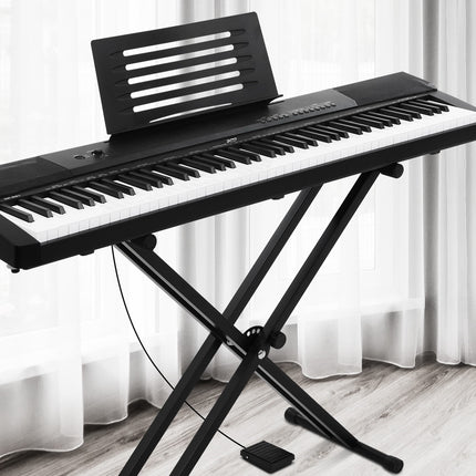 Alpha 88 Keys Electronic Piano Keyboard Digital Electric w/ Stand Sustain Pedal Dropshipzone