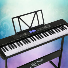 Alpha 61 Keys Electronic Piano Keyboard Digital Electric w/ Stand Touch Sensitive - Sensory Circle