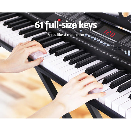 Alpha 61 Keys Electronic Piano Keyboard Digital Electric w/ Stand Sound Speaker Dropshipzone