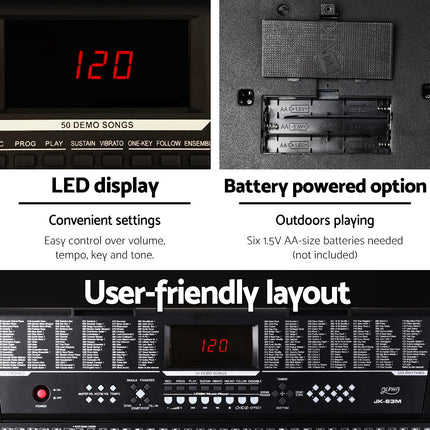 Alpha 61 Keys Electronic Piano Keyboard Digital Electric w/ Stand Sound Speaker Dropshipzone