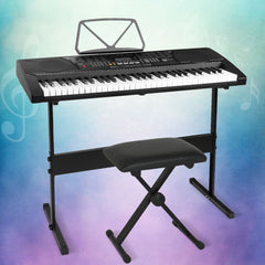 Alpha 61 Keys Electronic Piano Keyboard Digital Electric w/ Stand Stool Lighted Dropshipzone