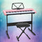 Alpha 61 Keys Electronic Piano Keyboard Digital Electric w/ Stand Stool Pink Dropshipzone