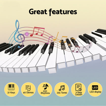Alpha 37-Key Digital Piano Keyboard Electric Black Dropshipzone