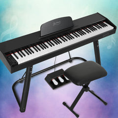 Alpha 88 Keys Electronic Piano Keyboard Digital Electric w/ Stand Stool Weighted Dropshipzone