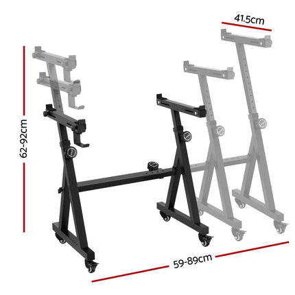 Alpha Heavy Duty Adjustable Piano Stand with Lockable Wheels Z-Stand Black Dropshipzone