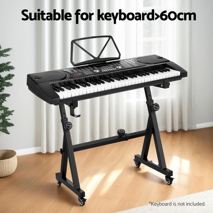Alpha Heavy Duty Adjustable Piano Stand with Lockable Wheels Z-Stand Black Dropshipzone