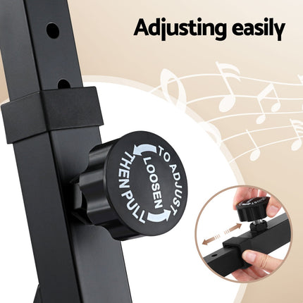 Alpha Heavy Duty Adjustable Piano Stand with Lockable Wheels Z-Stand Black Dropshipzone