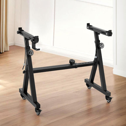 Alpha Heavy Duty Adjustable Piano Stand with Lockable Wheels Z-Stand Black Dropshipzone