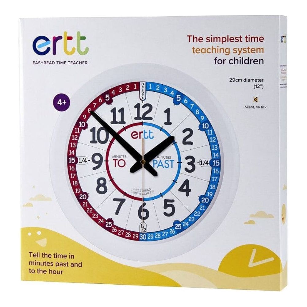 Wall Clock - Red/Blue - Past/To - Sensory Circle