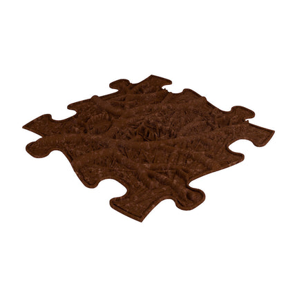 Muffik Eco Sensory Playmat - Individual in brown with textured puzzle-piece design to calm, connect, and support.