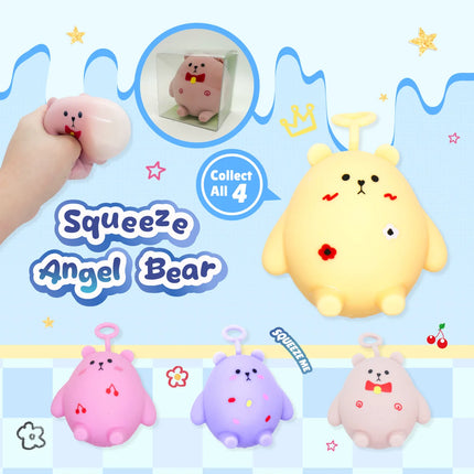 Squeeze Angel Bear, Squishy Fidget Toys in colorful bear designs for sensory play