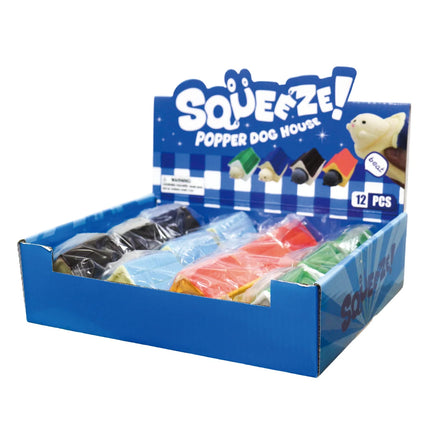 Squeeze Popper Dog House , Squishy Fidget Toys display box with colourful squishy fidgets