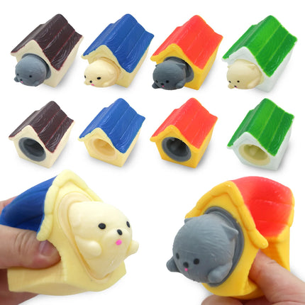 Squeeze Popper Dog House , Squishy Fidget Toys in assorted colours