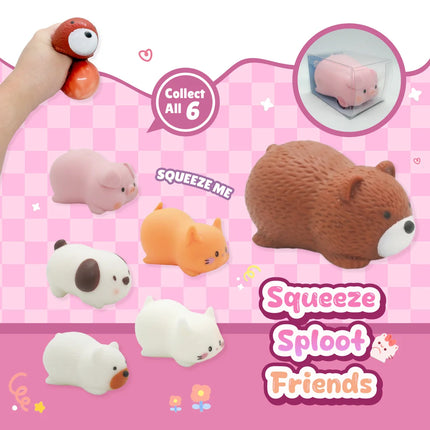 Squeeze Sploot Friends, Squishy Fidget Toys shown as colorful animal squishies for sensory play
